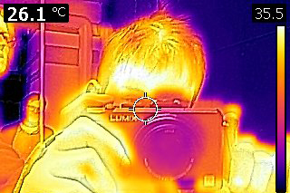Wärmebild eines Fotografen