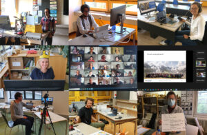 Collage mit Bildern der Zoom Konferenz